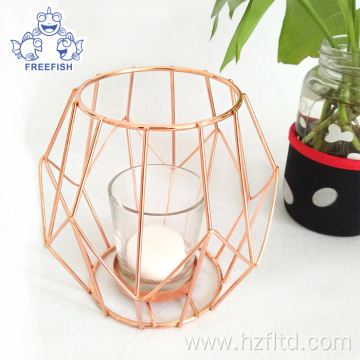 Rose Gold Geometric Excellent Quality Metal Candle Holder